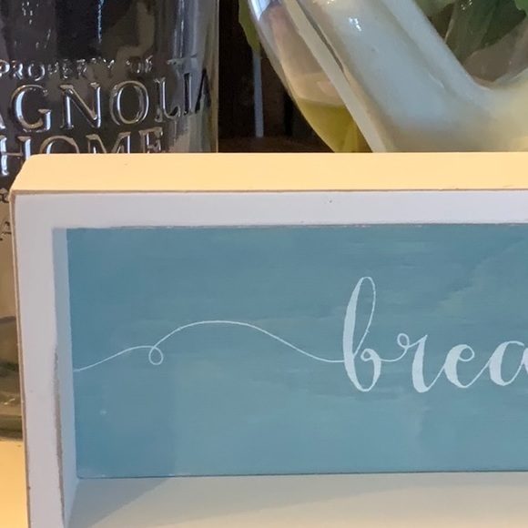 Modern Farmhouse “breathe” Wood Framed Decor - Picture 3 of 4
